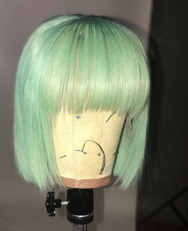 mint green bob lace wig