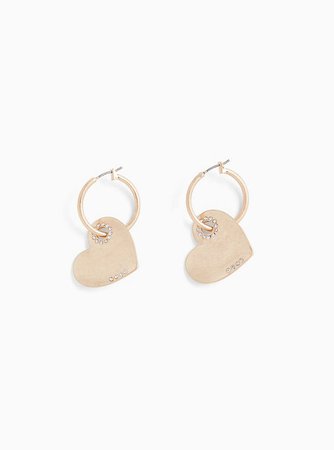 Gold-Tone Heart Mini Hoop Earring - Plus Size | Torrid