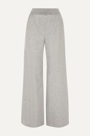 Light gray Cashmere-blend wide-leg track pants | Loro Piana | NET-A-PORTER