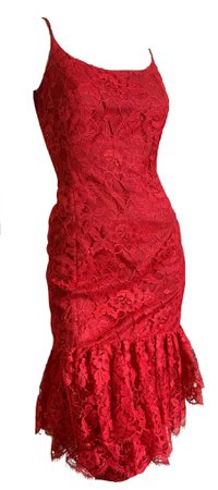 Lipstick Red Rose and Spider Web Lace Cocktail Dress circa 1960s – Dorothea's Closet Vintage