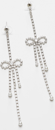 bow Pearl asos earrings