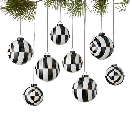 black and white Christmas ornament