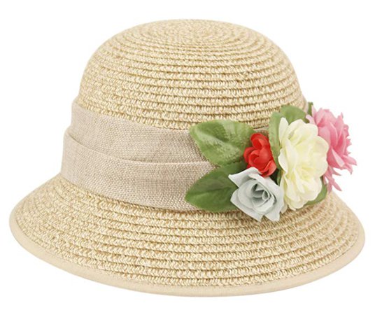 Epoch Women's Gatsby Linen Cloche Hat With Lace Band and Flower - Black at Amazon Women’s Clothing store