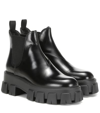 Prada Leather Ankle Boots | Prada - Mytheresa