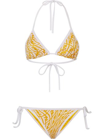Shop Fendi FF-Vertigo triangle bikini set with Express Delivery - FARFETCH