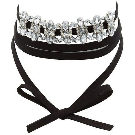 Charlotte Russe Embellished & Bow Tie Choker Necklaces - 2 Pack