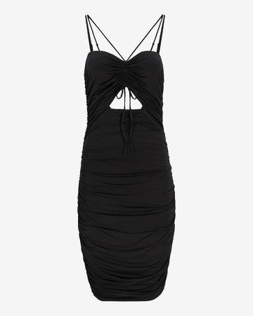 Sleeveless Cutout Ruched Sheath Mini Dress | Express