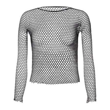 Mens Undershirt Fishnet Long sleeve Top Round Neck T-Shirt High Stretch Mesh Tee | eBay