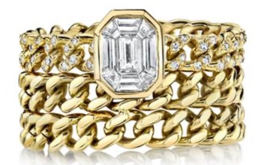 Yellow Gold Triple Link Ring