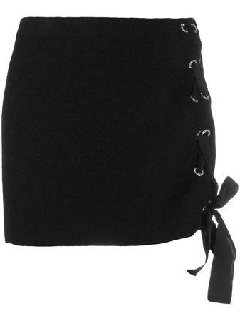 Alessandra Rich lace-up Mini Skirt - Farfetch