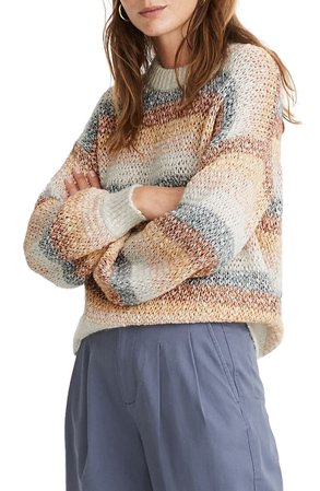 Madewell Baez Pullover Sweater in Stripe | Nordstrom
