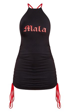 Black Ruched Mala Bodycon Dress | Dresses | PrettyLittleThing