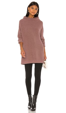 Free People Ottoman Slouchy Tunic Sweater Dress in Taupe | REVOLVE