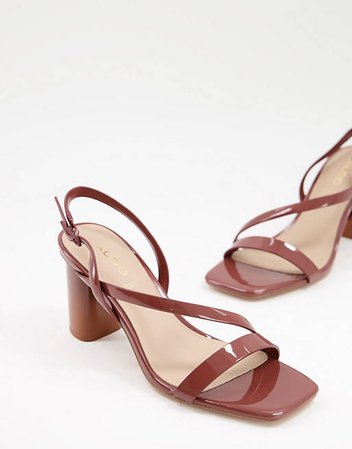 ALDO Adiemwen ombre heel strapped heeled sandals in brown | ASOS