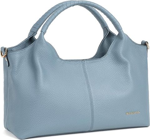 Amazon.com: BOSTANTEN Genuine Leather Purses for Women Designer Handbags Crossbody Shoulder Bags Top Handle Satchel Blue : Clothing, Shoes & Jewelry