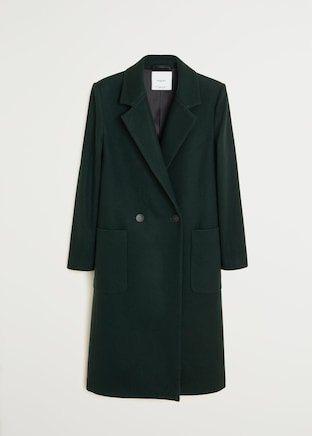 Lapels wool coat - Women | Mango USA green