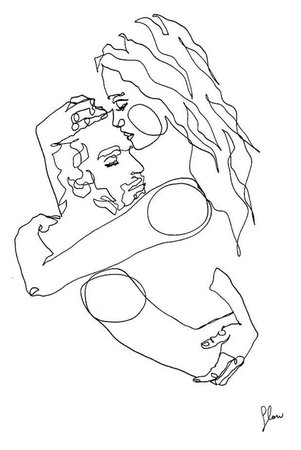 line drawing couple