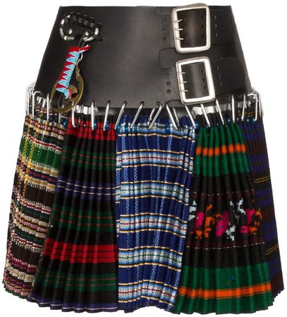 Chopova Lowena multi-print kilt skirt