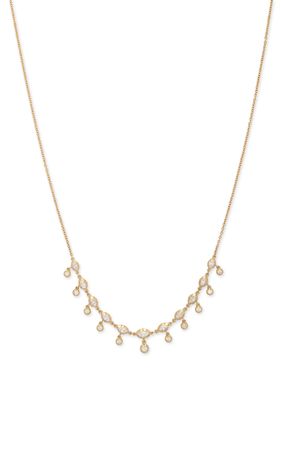 14k Yellow Gold Marquise + Round Sophia Diamond Shaker Necklace By Jacquie Aiche | Moda Operandi
