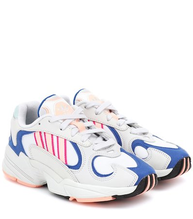 Yung-1 leather and mesh sneakers