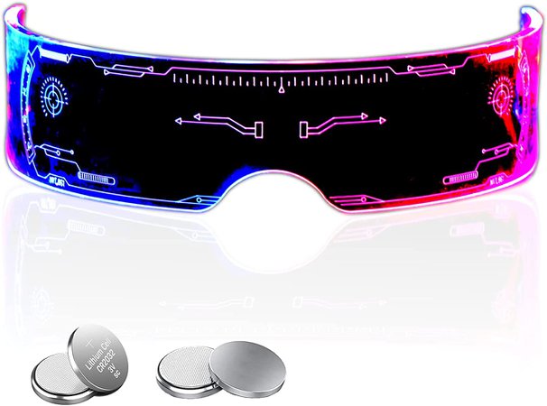 Amazon.com: Epipgale Futuristic Honeycomb LED Glasses with Dual Control, Light Up Glasses for Women, Cool Neon Cyber Robot Rave Chemion Glasses Luminous Goggles Cosplay Accessories, Party Favors Supplies For Men Women : Clothing, Shoes & Jewelry