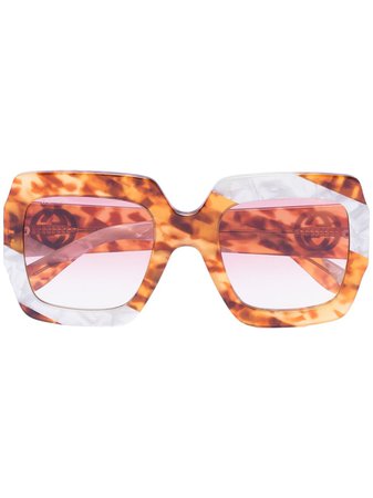 Gucci Eyewear Pearl Swirl Oversize Sunglasses Ss20 | Farfetch.com