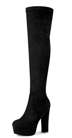 black thigh high boots