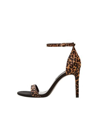 MANGO Leopard leather sandals