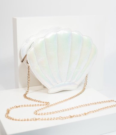 Pearl Iridescent White Shell Crossbody Purse – Unique Vintage