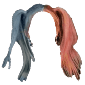 Half Blue and pink split dye pigtails (Heavenscent edit)
