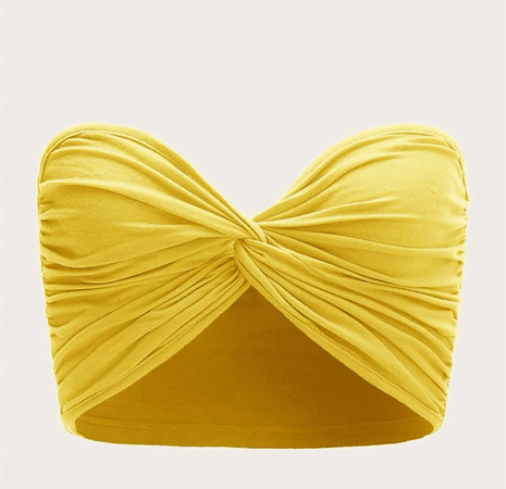 Yellow Bandeau Top