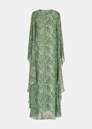 Mintgrünes Kaftan-Kleid mit geometrischem Print - Essentiel Antwerp Deutschland