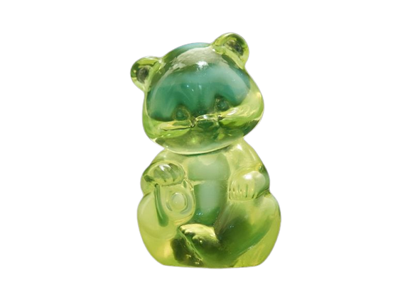 Fenton Vaseline Glass Bear Cub // MagicGlassTreasure