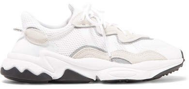Ozweego Suede And Neoprene-trimmed Mesh Sneakers - Off-white