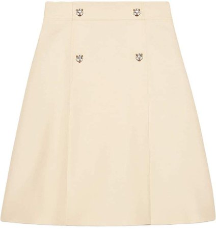 Wool silk A-line skirt
