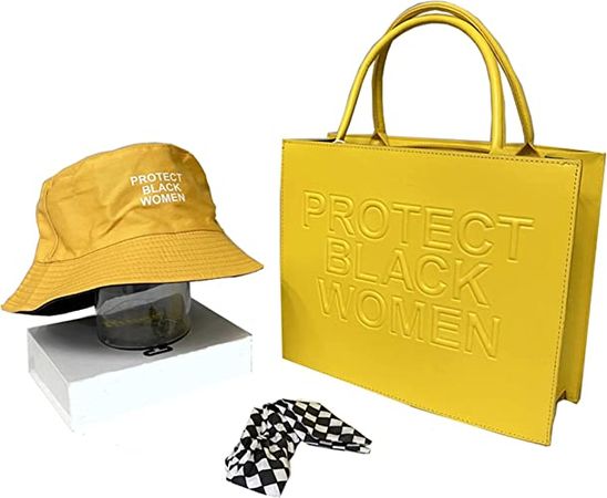 Amazon.com: Protect Black Women Tote Bag Fashion Ladies PU Leather Top Handle Purse Handbag Satchel Shoulder Bag Crossbody Hat Set (yellow Set) : Clothing, Shoes & Jewelry