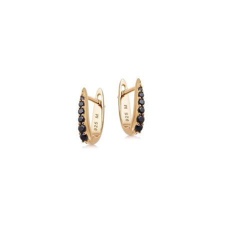 Gold Black Pave Claw Huggies | Missoma Limited