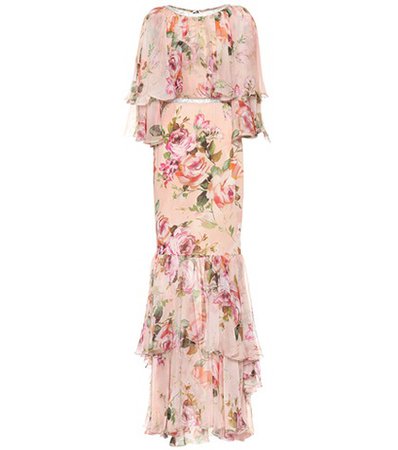 Floral-printed gown