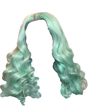 Mint green curly lace wig