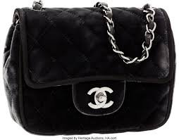black velvet Chanel purse