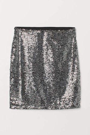 Glittery Skirt - Silver