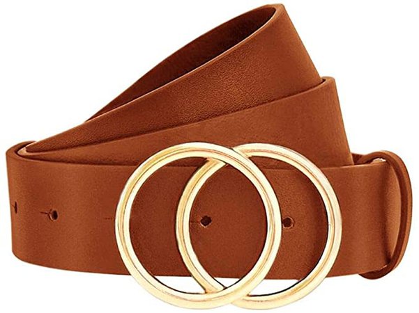 Amazon.com: WONDAY Women Leather Belt, Geniue Leather Cute Ladies Belt for Jeans Dress Pants with Fashion O-Ring Buckle: Clothing
