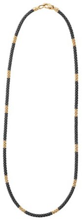 Gold & Black Caviar Rope Necklace