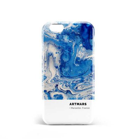 Coque Bleu Abstrait PVC iPhone 4 4S 5 5S SE 5C 6
