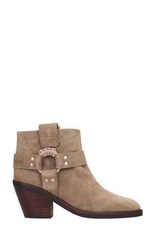 See by Chloé Eddie Ankle Boots In Taupe Suede