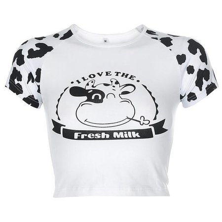 *clipped by @luci-her* "Fresh Milk" Cow Print Crop Top – The Littlest Gift Shop