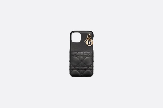 Lady Dior Cover for iPhone 11 Pro Black Cannage Lambskin