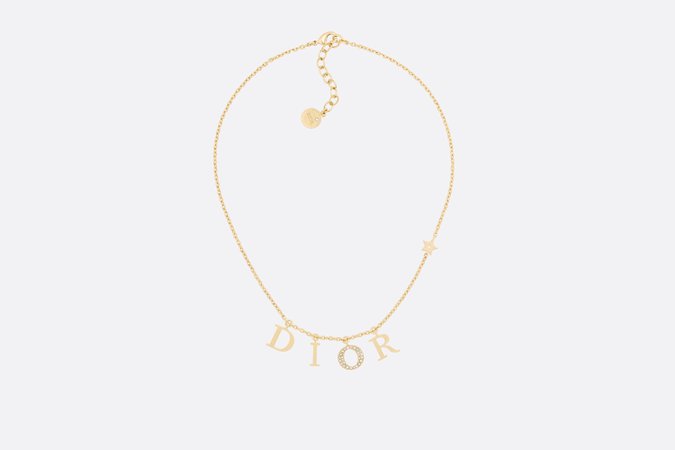 Dior, DIO(R)EVOLUTION NECKLACE Gold-Finish Metal and White Crystals