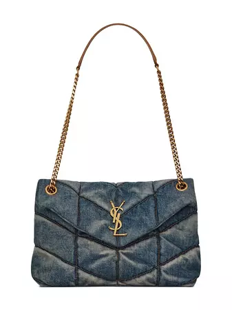 Shop Saint Laurent Small LouLou Quilted Denim Shoulder Bag | Saks Fifth Avenue