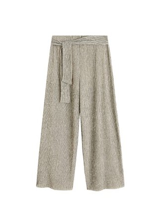 MANGO Bow textured trousers